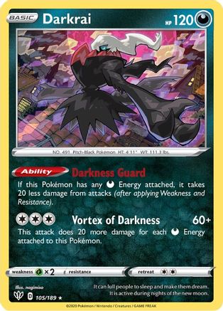 Darkrai (105/189) - SDA  - Holo Rare - Reverse Holofoil