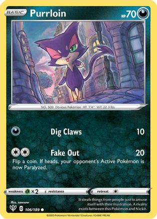 Purrloin (106/189) - SDA  - Common - Reverse Holofoil