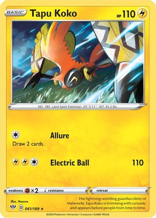 Tapu Koko (061/189) - SDA  - Holo Rare - Holofoil