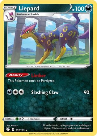 Liepard (107/189) - SDA  - Rare - Reverse Holofoil