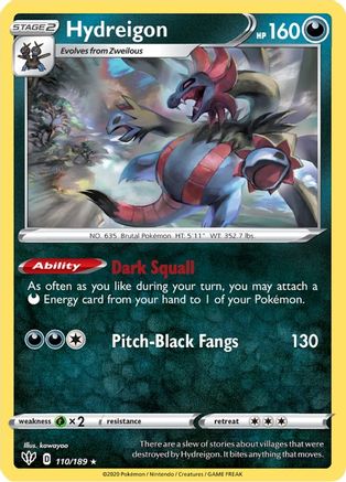 Hydreigon (110/189) - SDA  - Rare - Reverse Holofoil