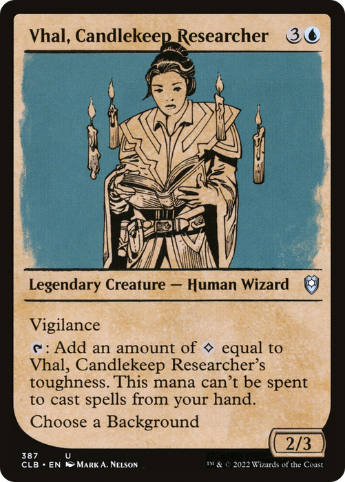 Vhal, Candlekeep Researcher (CLB-387) - uncommon: (Showcase)