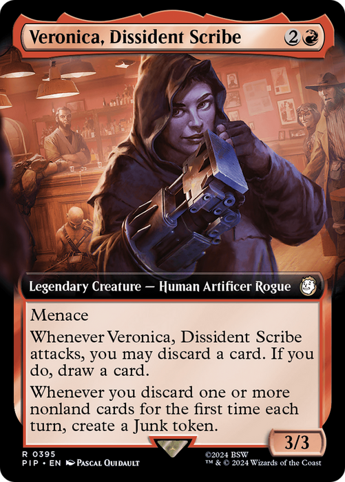 Veronica, Dissident Scribe (PIP-395) - rare: (Extended Art) - Foil