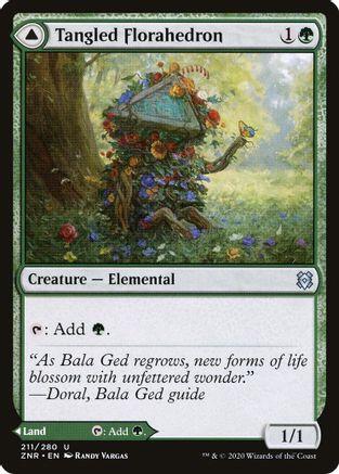 Tangled Florahedron // Tangled Vale (ZNR-211) - uncommon - Foil