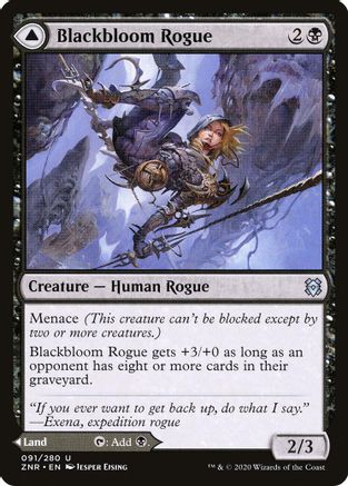 Blackbloom Rogue // Blackbloom Bog (ZNR-091) - uncommon - Foil