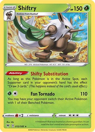 Shiftry (012/185) - SVV  - Rare - Reverse Holofoil