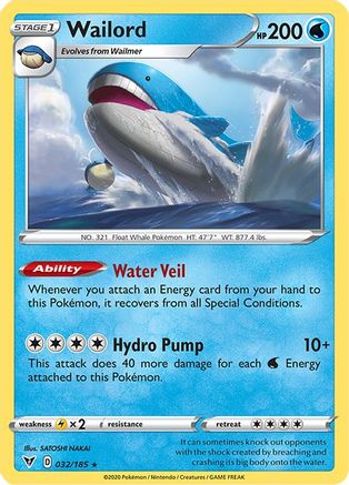 Wailord (032/185) - SVV  - Holo Rare - Holofoil