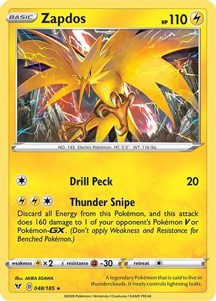 Zapdos (048/185) - SVV  - Holo Rare - Reverse Holofoil