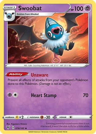 Swoobat (074/185) - SVV  - Uncommon - Reverse Holofoil