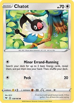 Chatot (139/185) - SVV  - Common - Reverse Holofoil