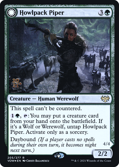 Howlpack Piper // Wildsong Howler (PRE-205S) - rare: (Double Faced Transform) - Foil