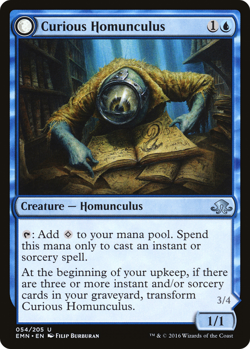 Curious Homunculus // Voracious Reader (EMN-054) - uncommon: (mooneldrazidfc)
