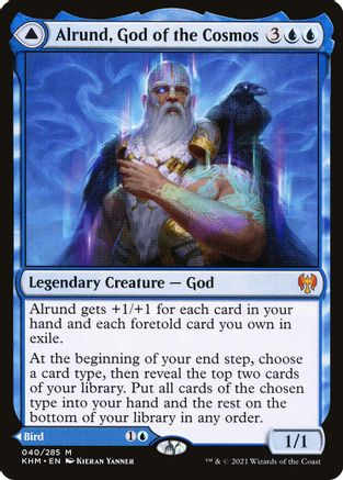 Alrund, God of the Cosmos // Hakka, Whispering Raven (KHM-040) - mythic