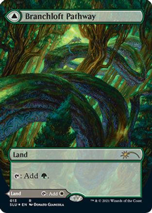 Branchloft Pathway // Boulderloft Pathway (SLU-013) - rare: (Showcase) (Borderless) - Foil