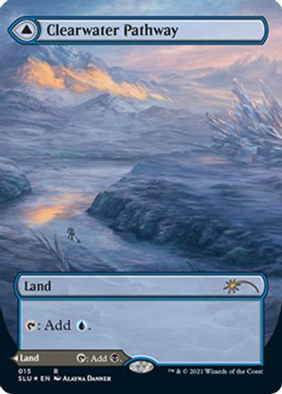 Clearwater Pathway // Murkwater Pathway (SLU-015) - rare: (Showcase) (Borderless) - Foil