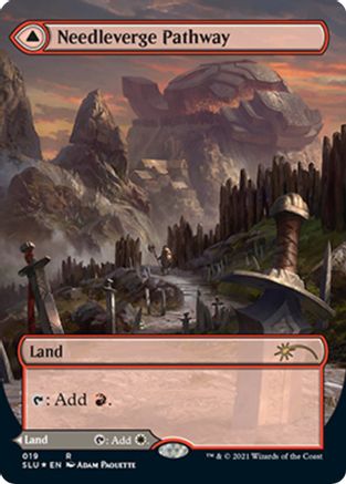 Needleverge Pathway // Pillarverge Pathway (SLU-019) - rare: (Showcase) (Borderless) - Foil
