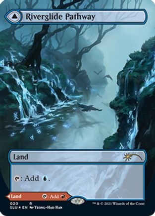 Riverglide Pathway // Lavaglide Pathway (SLU-020) - rare: (Showcase) (Borderless) - Foil