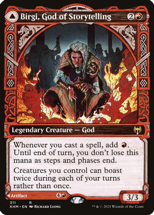 Birgi, God of Storytelling // Harnfel, Horn of Bounty (KHM-311) - rare: (Showcase)