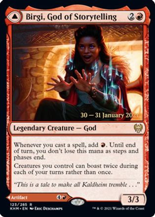 Birgi, God of Storytelling // Harnfel, Horn of Bounty (PRE-123S) - rare - Foil