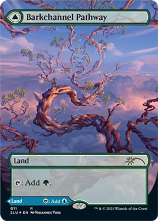 Barkchannel Pathway // Tidechannel Pathway (SLU-011) - rare: (Showcase) (Borderless) - Foil