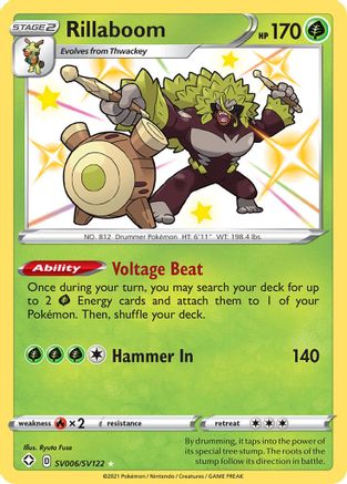 Rillaboom (SV006/SV122) - SFSV  - Shiny Holo Rare - Holofoil