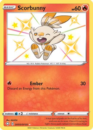 Scorbunny (SV015/SV122) - SFSV  - Shiny Holo Rare - Holofoil