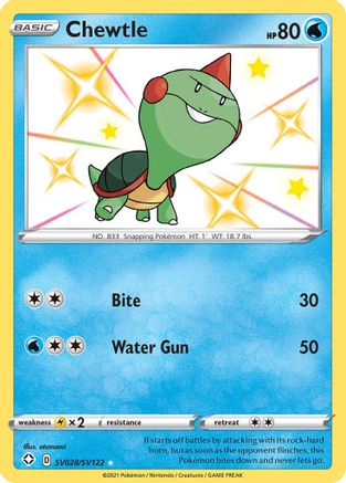Chewtle (SV028/SV122) - SFSV  - Shiny Holo Rare - Holofoil