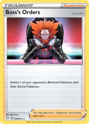 Boss's Orders (058/072) - SF  - Rare - Reverse Holofoil