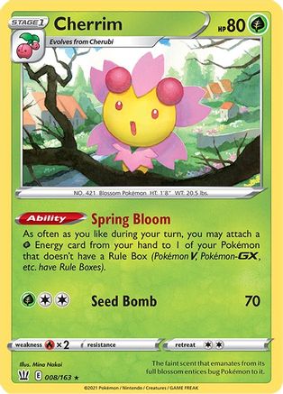 Cherrim (008/163) - SBS  - Holo Rare - Reverse Holofoil