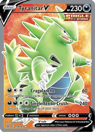 Tyranitar V (Full Art) (154/163) - SBS  - Ultra Rare - Holofoil