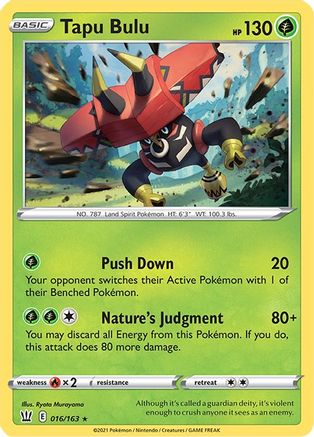 Tapu Bulu (016/163) - SBS  - Holo Rare - Reverse Holofoil