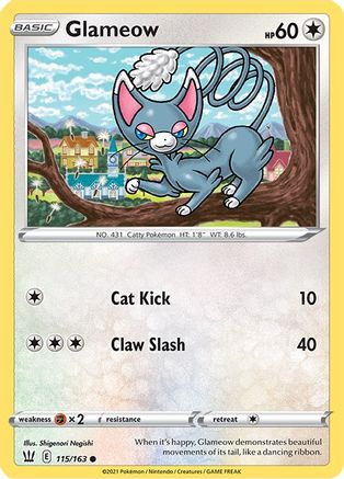 Glameow (115/163) - SBS  - Common - Reverse Holofoil