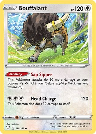 Bouffalant (118/163) - SBS  - Uncommon - Reverse Holofoil