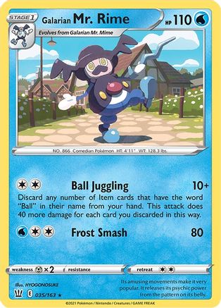 Galarian Mr. Rime (035/163) - SBS  - Rare - Reverse Holofoil