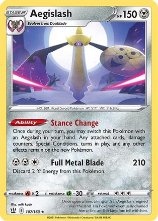Aegislash (107) (107/163) - SBS  - Holo Rare - Reverse Holofoil