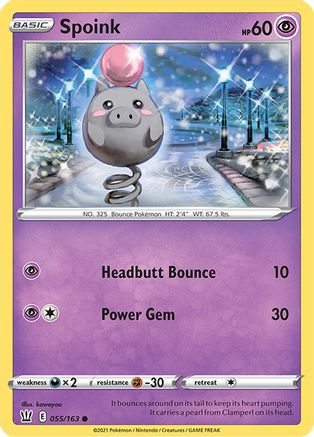 Spoink (055/163) - SBS  - Common - Reverse Holofoil