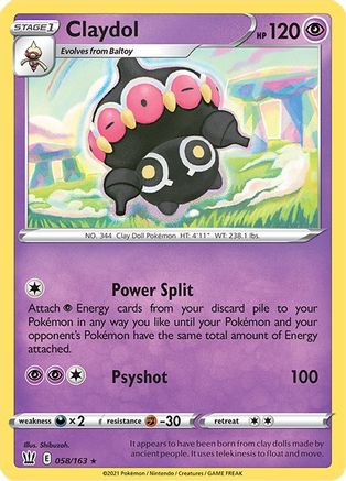 Claydol (058/163) - SBS  - Rare - Reverse Holofoil