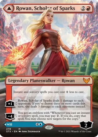 Rowan, Scholar of Sparks // Will, Scholar of Frost (STX-278) - mythic (Borderless) - Foil