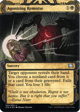 Agonizing Remorse (Foil Etched) (STA-24E) - uncommon (Borderless) - Foil
