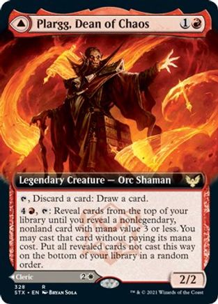 Plargg, Dean of Chaos // Augusta, Dean of Order (STX-328) - rare: (Extended Art)