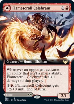 Flamescroll Celebrant // Revel in Silence (STX-324) - rare: (Extended Art) - Foil