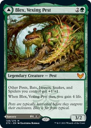 Blex, Vexing Pest // Search for Blex (STX-148) - mythic - Foil
