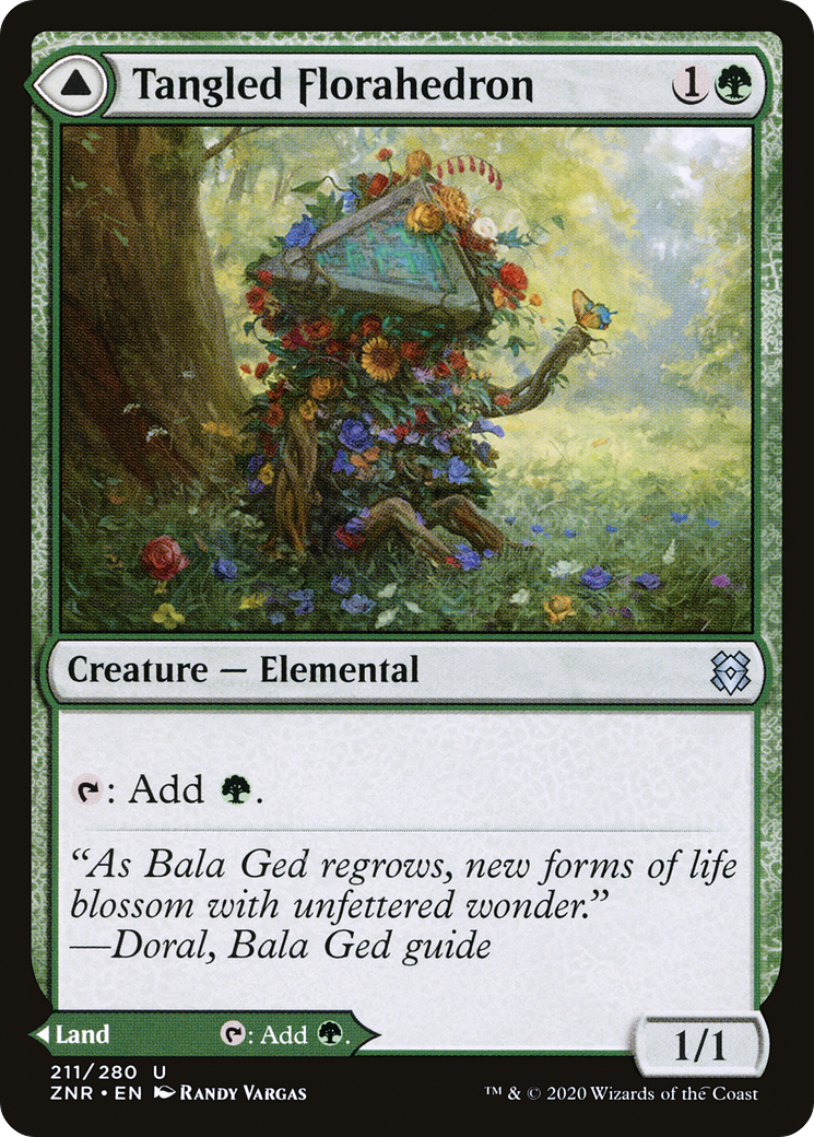 Tangled Florahedron // Tangled Vale (ZNR-211) - uncommon