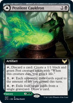Pestilent Cauldron // Restorative Burst (STX-327) - rare: (Extended Art)