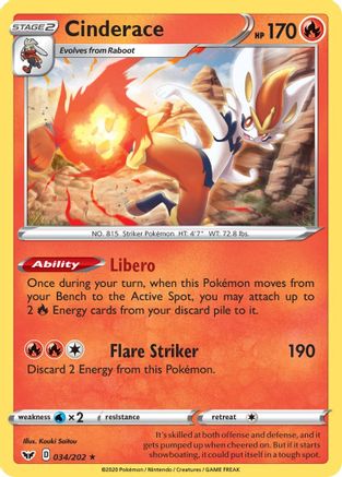 Cinderace (034/202) - DE  - Rare