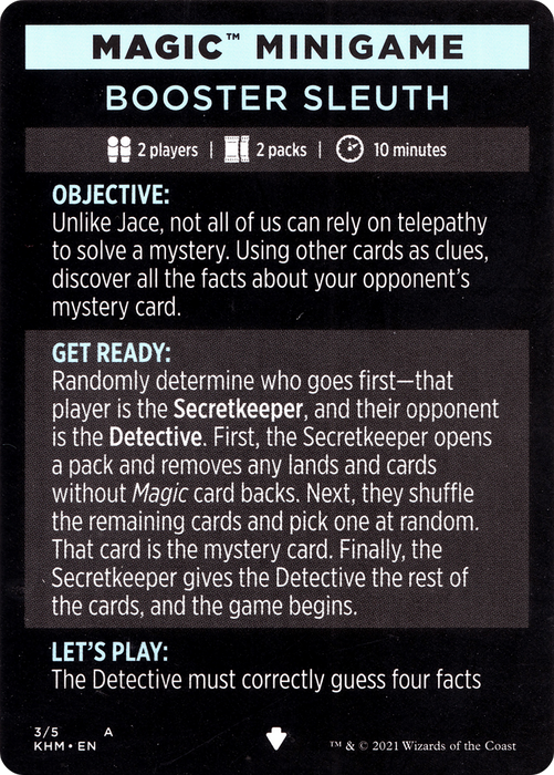 Booster Sleuth // Booster Sleuth (cont'd) (MKHM-003) - common