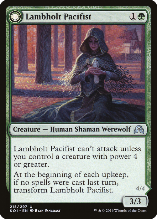 Lambholt Pacifist // Lambholt Butcher (SOI-215) - uncommon: (Double Faced Transform) - Foil