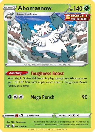 Abomasnow (010/198) - SCR  - Rare - Reverse Holofoil