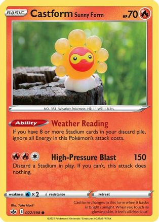 Castform Sunny Form (022/198) - SCR  - Common - Reverse Holofoil