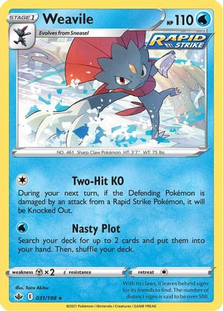 Weavile (031/198) - SCR  - Holo Rare - Holofoil
